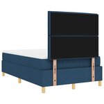vidaXL Lit box spring avec matelas et LED bleu 120 x 190 cm en tissu