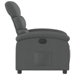 vidaXL Fauteuil inclinable électrique Gris foncé Tissu