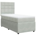 vidaXL Sommier à lattes de lit et matelas Gris clair 80x200 cm Velours