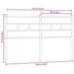 vidaXL Tête de lit chêne fumé 135 cm fer et bois d'ingénierie