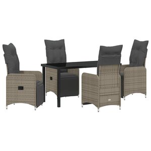 vidaXL Ensemble de salle à manger pour jardin 5 Pièces Gris polyrotin