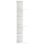 vidaXL Étagère d'angle murale blanc 36 5x36 5x140 cm bois d'ingénierie