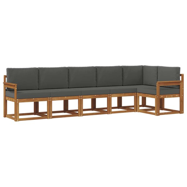 vidaXL Ensemble de canapés d'extérieur 6 pc Naturel et Anthracite