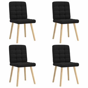 vidaXL Chaises à manger lot de 4 noir tissu