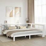 vidaXL Lit bibliothèque sans matelas blanc 180x200 cm bois pin massif