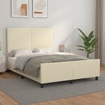 vidaXL Cadre de lit sans matelas crème 140x200 cm similicuir