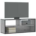 vidaXL Meuble TV sonoma gris 100x31x39 5 cm bois d'ingénierie et métal