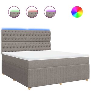 vidaXL Sommier à lattes de lit avec matelas Taupe 180x200 cm Tissu
