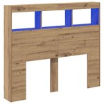 vidaXL Tête de lit Chêne artisanal 120 x 17 x 102 cm Bois d'ingénierie
