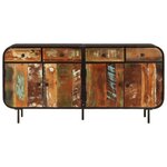 vidaXL Buffet 140x35x70 cm bois massif de récupération et métal