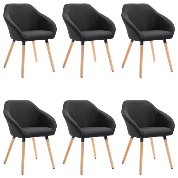 vidaXL Chaises à manger lot de 6 noir tissu