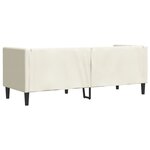 vidaXL Canapé Chesterfield avec traversins 3 places crème velours