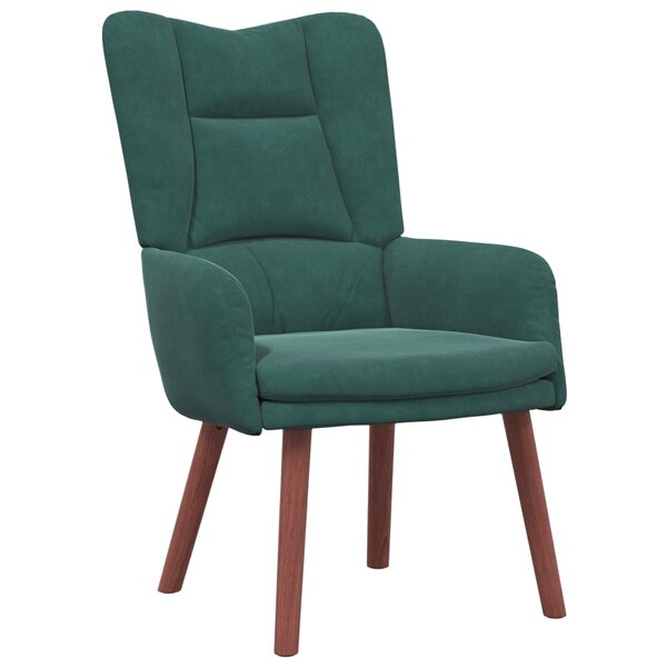 Chaise Relaxante vidaXL Velours Vert Foncé