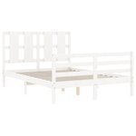 vidaXL Cadre de lit sans matelas blanc bois massif