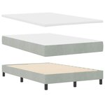 vidaXL Lit à ressort LED avec matelas Gris clair 120 x 200 cm Velours