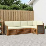 vidaXL Ensemble de canapé d'angle avec coussin 4 Pièces Naturel et Crème