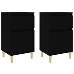 vidaXL Tables de chevet 2 Pièces noir 40x35x70 cm