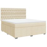 vidaXL Sommier à lattes de lit avec matelas Crème 180x200 cm Tissu