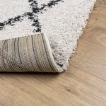 vidaXL Tapis shaggy à poils longs moderne crème et noir 60x110 cm