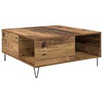 vidaXL Table basse Bois ancien 80 x 80 x 36 5 cm Bois d'ingénierie