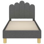 vidaXL Cadre de lit pour tout-petit avec tête de lit Gris foncé Tissu