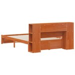 vidaXL Cadre de lit avec tête de lit de rangement Cire marron