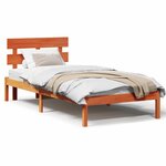 vidaXL Cadre de lit Marron 75 x 190 cm Bois de pin massif