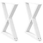 vidaXL Pieds de table à manger 2 pièces Blanc 80 x (72-73 3) cm Acier