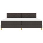 vidaXL Lit à ressorts avec matelas Marron foncé 200 x 200 cm tissu