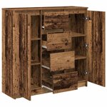 vidaXL Buffet avec tiroirs vieux bois 100 5x35x98 5 cm bois ingénierie