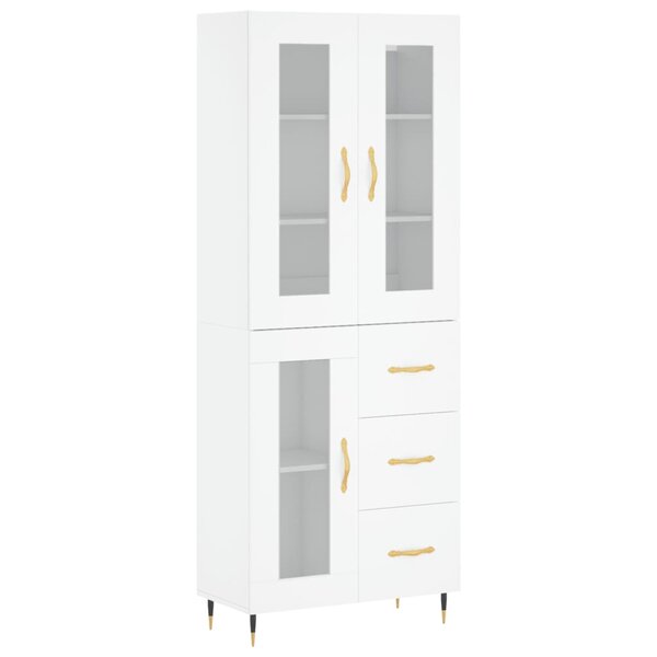 vidaXL Buffet haut Blanc 69 5x34x180 cm Bois d'ingénierie