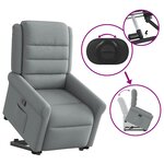 vidaXL Fauteuil inclinable Gris clair Tissu