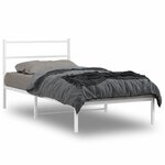 vidaXL Cadre de lit métal sans matelas et tête de lit blanc 100x190 cm