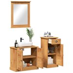 vidaXL Ensemble de mobilier de salle de bain VIGO 3 Pièces Marron