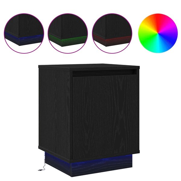 vidaXL Cabinet de chevet Chêne noir 39 x 34 5 x 50 cm