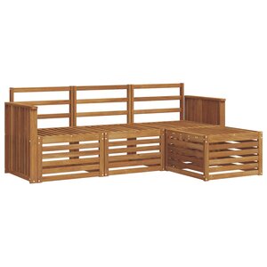 vidaXL Ensemble de canapés d'extérieur 4 pc Naturel