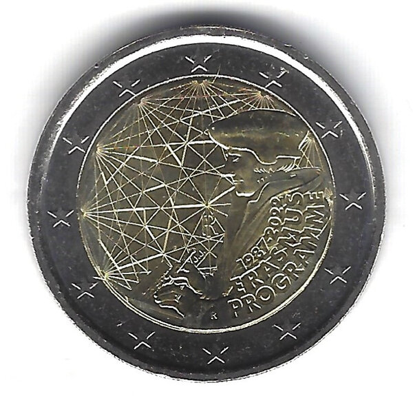 Monnaie 2 euros commémorative italie erasmus 2022