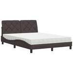 vidaXL Lit avec matelas marron foncé 120x200 cm tissu