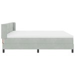 vidaXL Lit à ressorts avec matelas Gris clair 200 x 200 cm Polyester