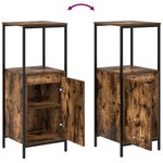 vidaXL Meuble de salle de bain avec étagères chêne fumé 36x35x95 cm