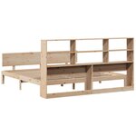 vidaXL Lit bibliothèque sans matelas 200x200 cm bois massif de pin