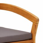 vidaXL Chaise de jardin avec coussin 2 Pièces Marron Bois d'acacia massif