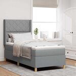 vidaXL Lit à ressorts avec matelas gris clair  100 x 200 cm  tissu.
