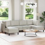 vidaXL Ensemble de meubles pour le salon 6 Pièces Crème Velours