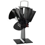 vidaXL Ventilateur de poêle alimenté par chaleur 3 pales Noir