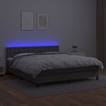 vidaXL Sommier à lattes de lit avec matelas et LED Gris 160x200 cm