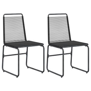 vidaXL Chaises de jardin 2 Pièces Noir 48 x 55 x 89 5 cm Rotin
