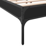 vidaXL Cadre de lit noir 140x190 cm bois d'ingénierie et métal