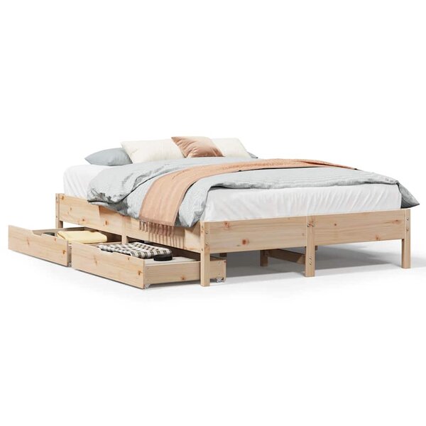 vidaXL Cadre de lit sans matelas 140x200 cm bois massif de pin