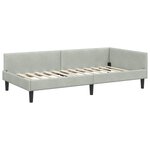 vidaXL Cadre de lit d'angle avec tête de lit Gris clair 90 x 190 cm